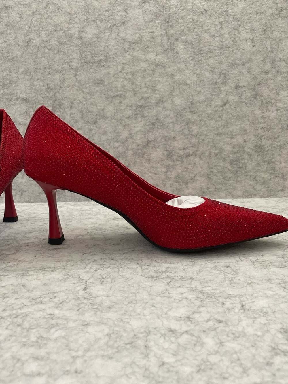 Cosy Island Red Rhinestone Pointed Toe Stiletto Pumps size 8.5 new - Picture 7 of 13